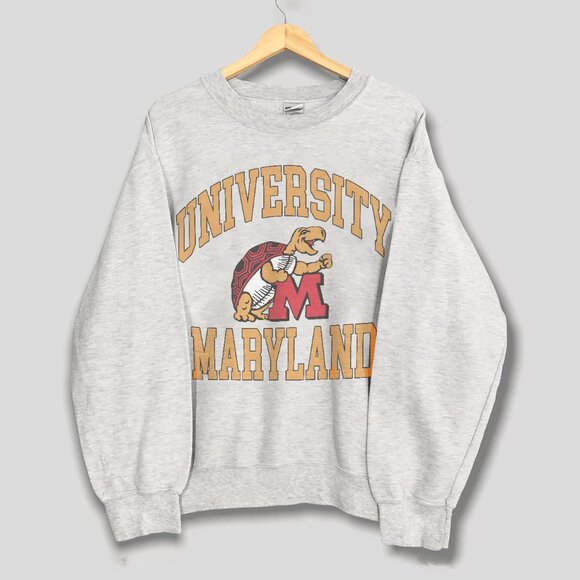 Vintage 90s University Of Maryland Terrapins Athletics Sweatshirt, Football Tee - Picture 1 of 2